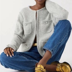 J.Crew Odette Sweater Lady Jacket With Jewel Buttons M